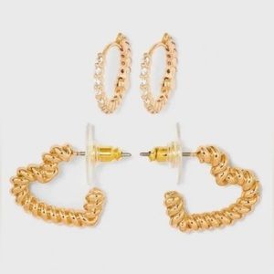 Sugarfix By BaubleBar Classic Hoop & Heart Hoop Earrings